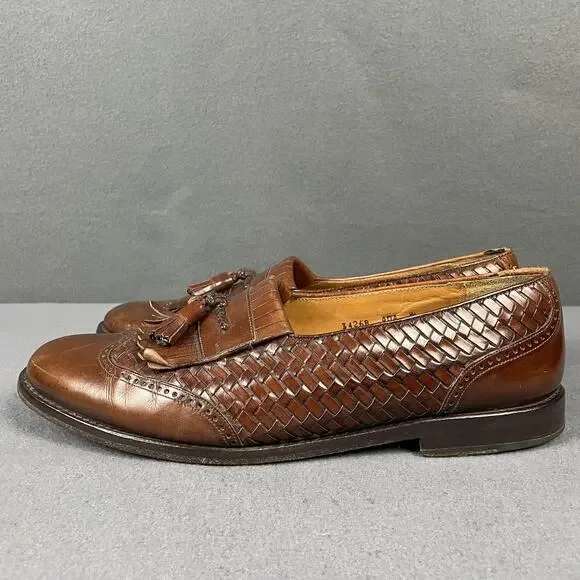 Mezlan Alicante Shoes Mens Size 11.5 W Brown Leather Tassel Loafers Dress Brogue - Picture 9 of 16